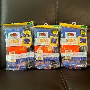 BNWT Lot Fruit of the Loom boys boxer brief underwear size 6-8